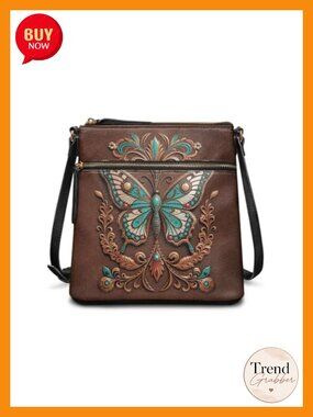 Faux Leather Crossbody Hobo Bag with Zipper Pockets and Adjustable Strap